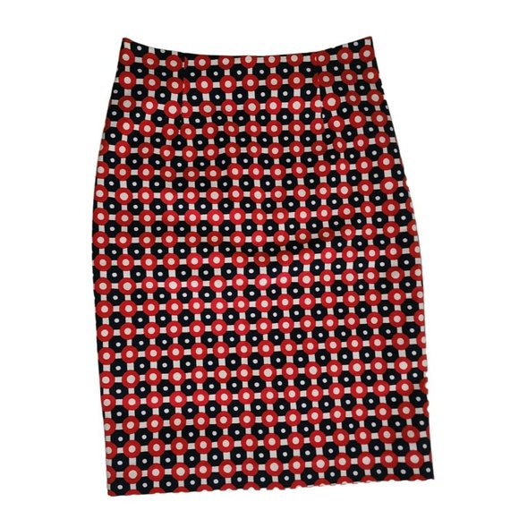 Boden Women's Petite Geometric Print Richmond Pencil Skirt Red/Multi Size 4P - Picture 6 of 16